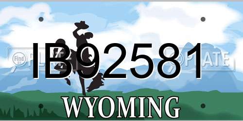 IB92581 Wyoming License Plate