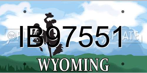 IB97551 Wyoming License Plate