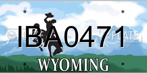 IBA0471 Wyoming License Plate
