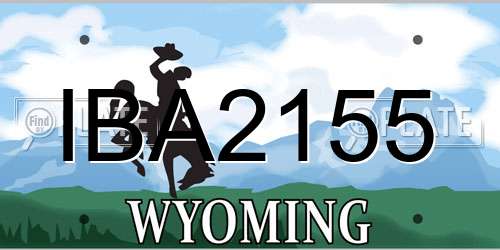 IBA2155 Wyoming License Plate