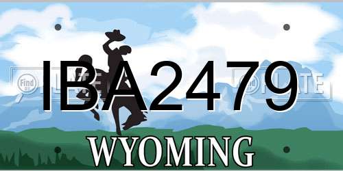 IBA2479 Wyoming License Plate