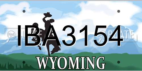 IBA3154 Wyoming License Plate