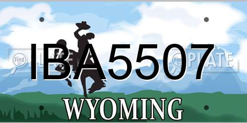 IBA5507 Wyoming License Plate