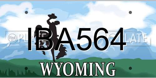 IBA564 Wyoming License Plate