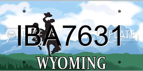 IBA7631 Wyoming License Plate