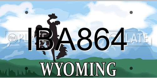 IBA864 Wyoming License Plate