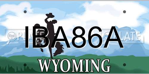 IBA86A Wyoming License Plate