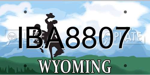 IBA8807 Wyoming License Plate