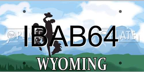 IBAB64 Wyoming License Plate