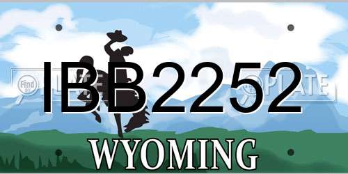 IBB2252 Wyoming License Plate