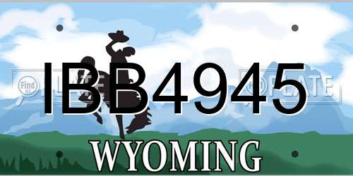 IBB4945 Wyoming License Plate