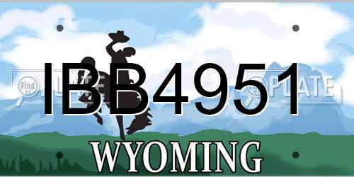 IBB4951 Wyoming License Plate