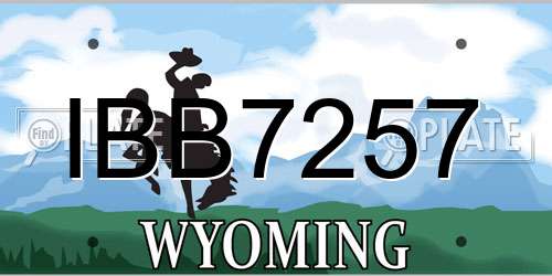 IBB7257 Wyoming License Plate