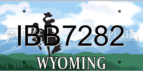 IBB7282 Wyoming License Plate