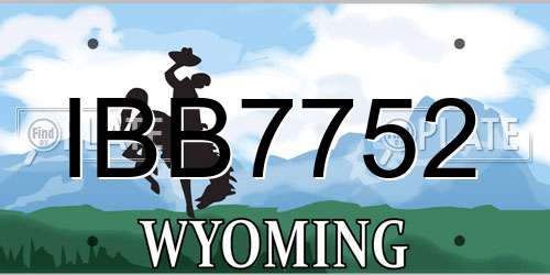 IBB7752 Wyoming License Plate
