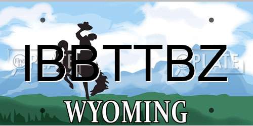 IBBTTBZ Wyoming License Plate