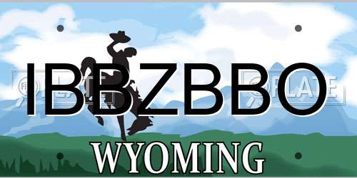 IBBZBBO Wyoming License Plate