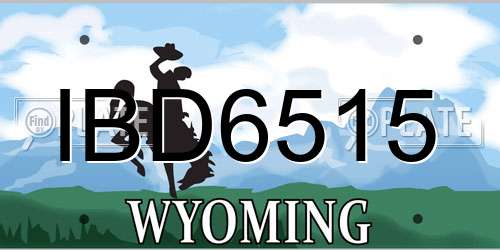 IBD6515 Wyoming License Plate