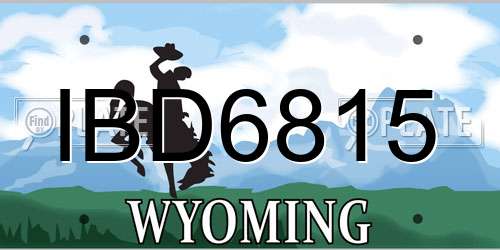 IBD6815 Wyoming License Plate