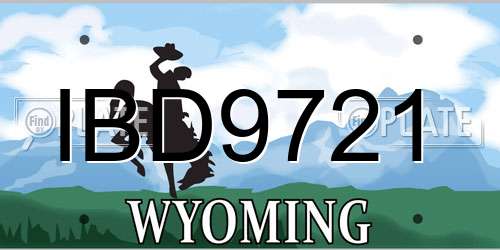 IBD9721 Wyoming License Plate
