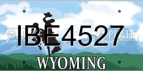 IBE4527 Wyoming License Plate