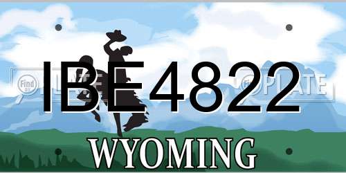IBE4822 Wyoming License Plate