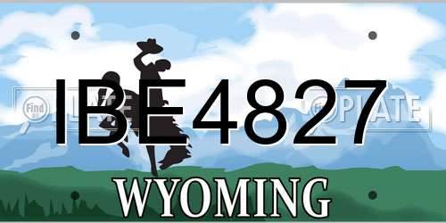 IBE4827 Wyoming License Plate