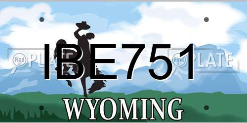IBE751 Wyoming License Plate