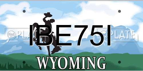 IBE75I Wyoming License Plate