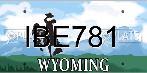 IBE781 Wyoming License Plate
