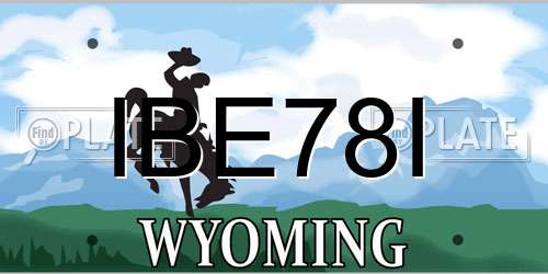 IBE78I Wyoming License Plate