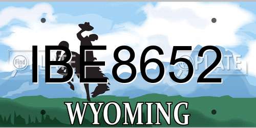IBE8652 Wyoming License Plate