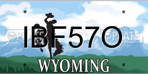 IBF57O Wyoming License Plate