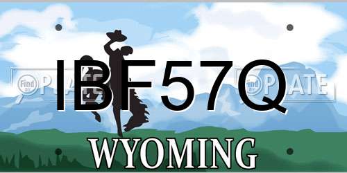 IBF57Q Wyoming License Plate
