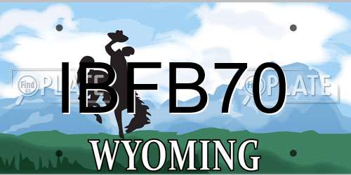 IBFB70 Wyoming License Plate