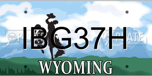 IBG37H Wyoming License Plate