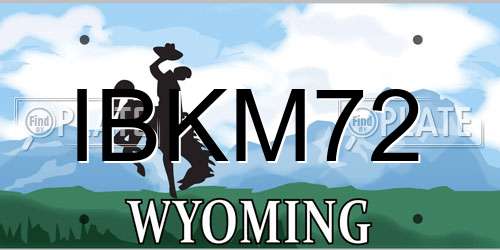 IBKM72 Wyoming License Plate