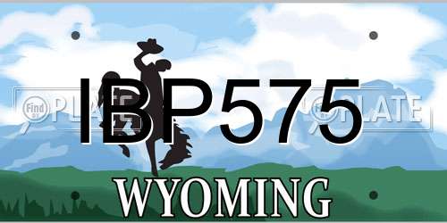 IBP575 Wyoming License Plate