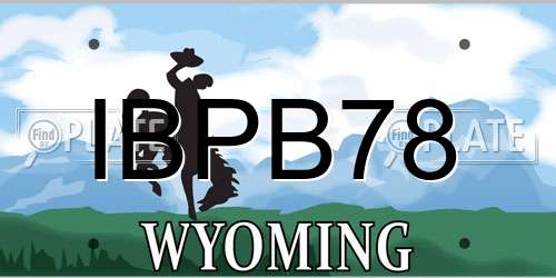 IBPB78 Wyoming License Plate