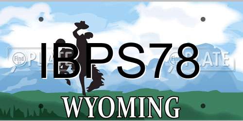 IBPS78 Wyoming License Plate
