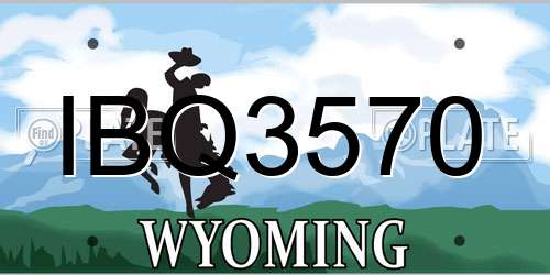 IBQ3570 Wyoming License Plate