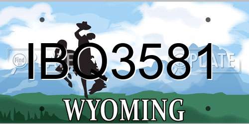 IBQ3581 Wyoming License Plate