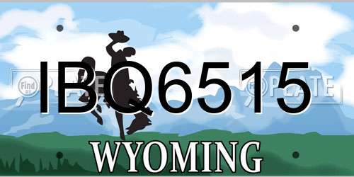 IBQ6515 Wyoming License Plate