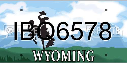IBQ6578 Wyoming License Plate
