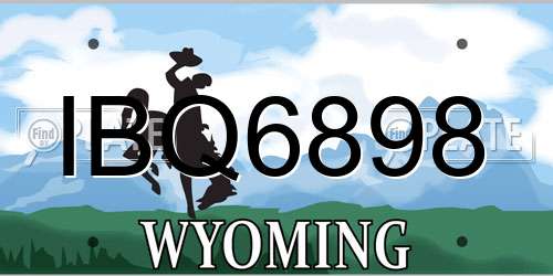 IBQ6898 Wyoming License Plate