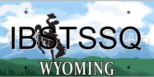 IBSTSSQ Wyoming License Plate