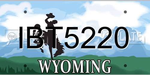 IBT5220 Wyoming License Plate