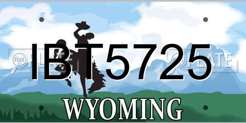IBT5725 Wyoming License Plate