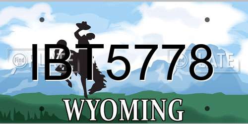 IBT5778 Wyoming License Plate