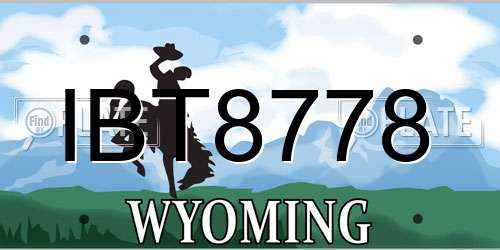 IBT8778 Wyoming License Plate